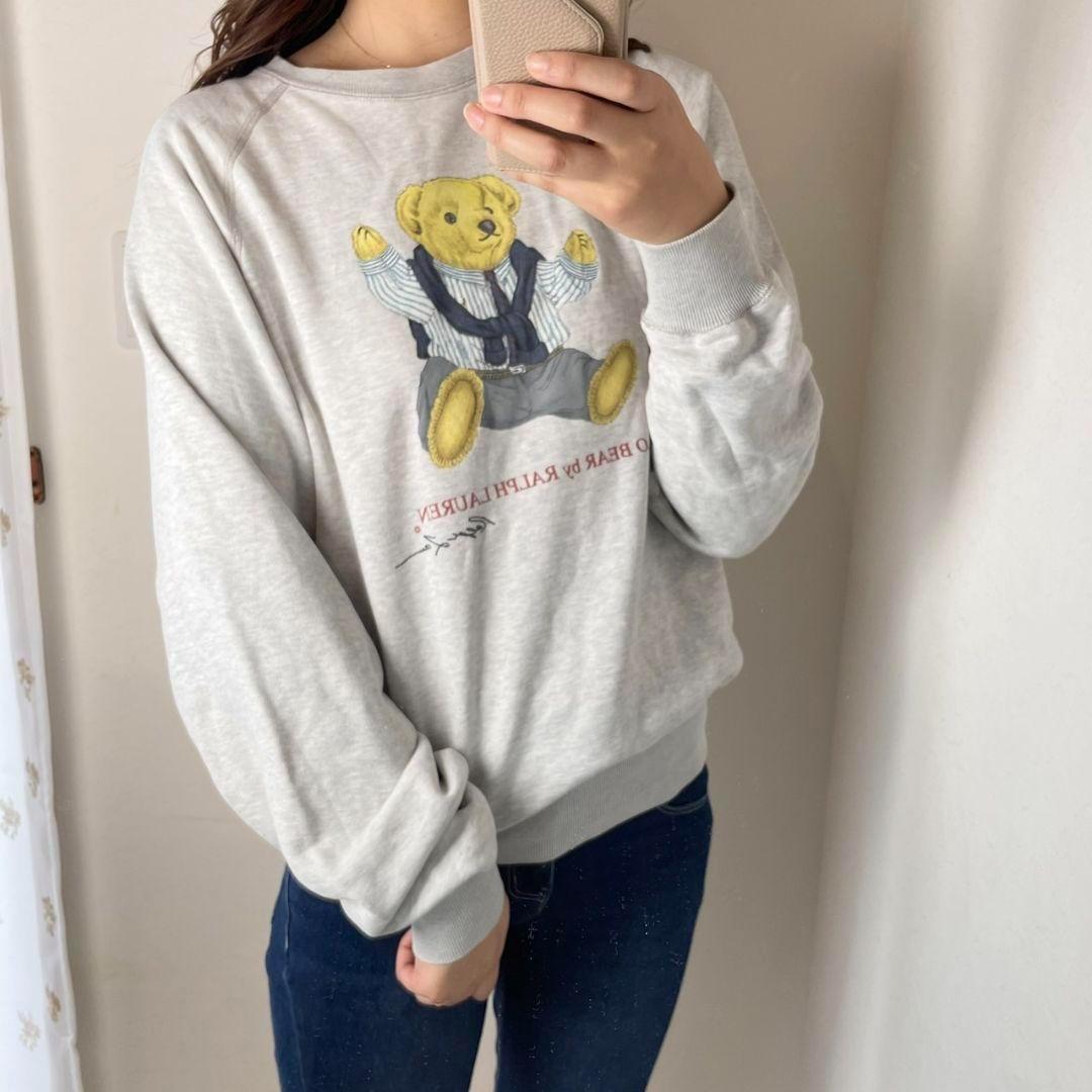 ラルフローレン ポロベア スウェット 古着 グレー トレーナー