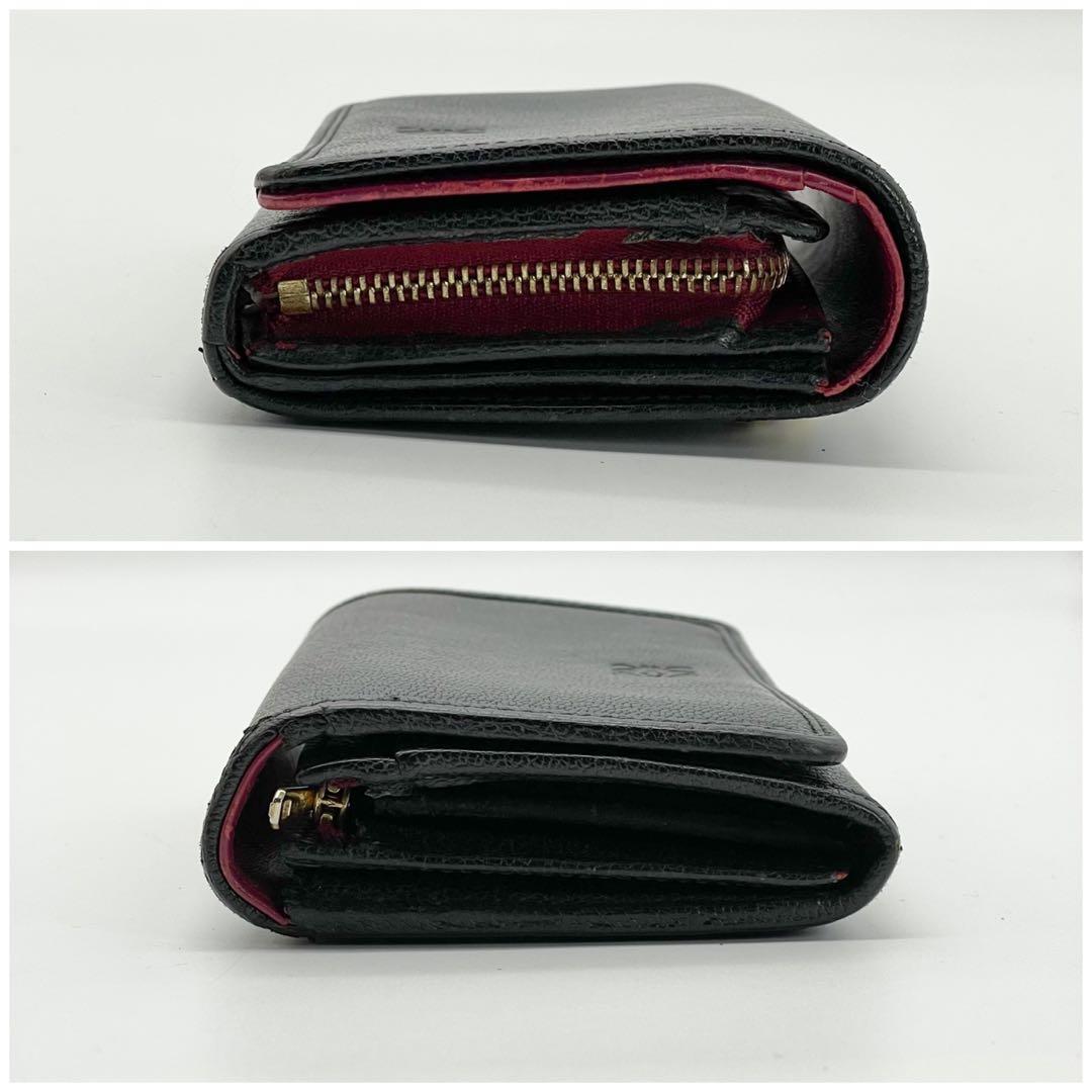 ロエベ　アナグラム　二つ折り　財布　コンパクト　ウォレット　ブラック