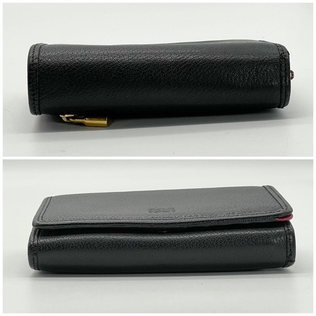 ロエベ　アナグラム　二つ折り　財布　コンパクト　ウォレット　ブラック