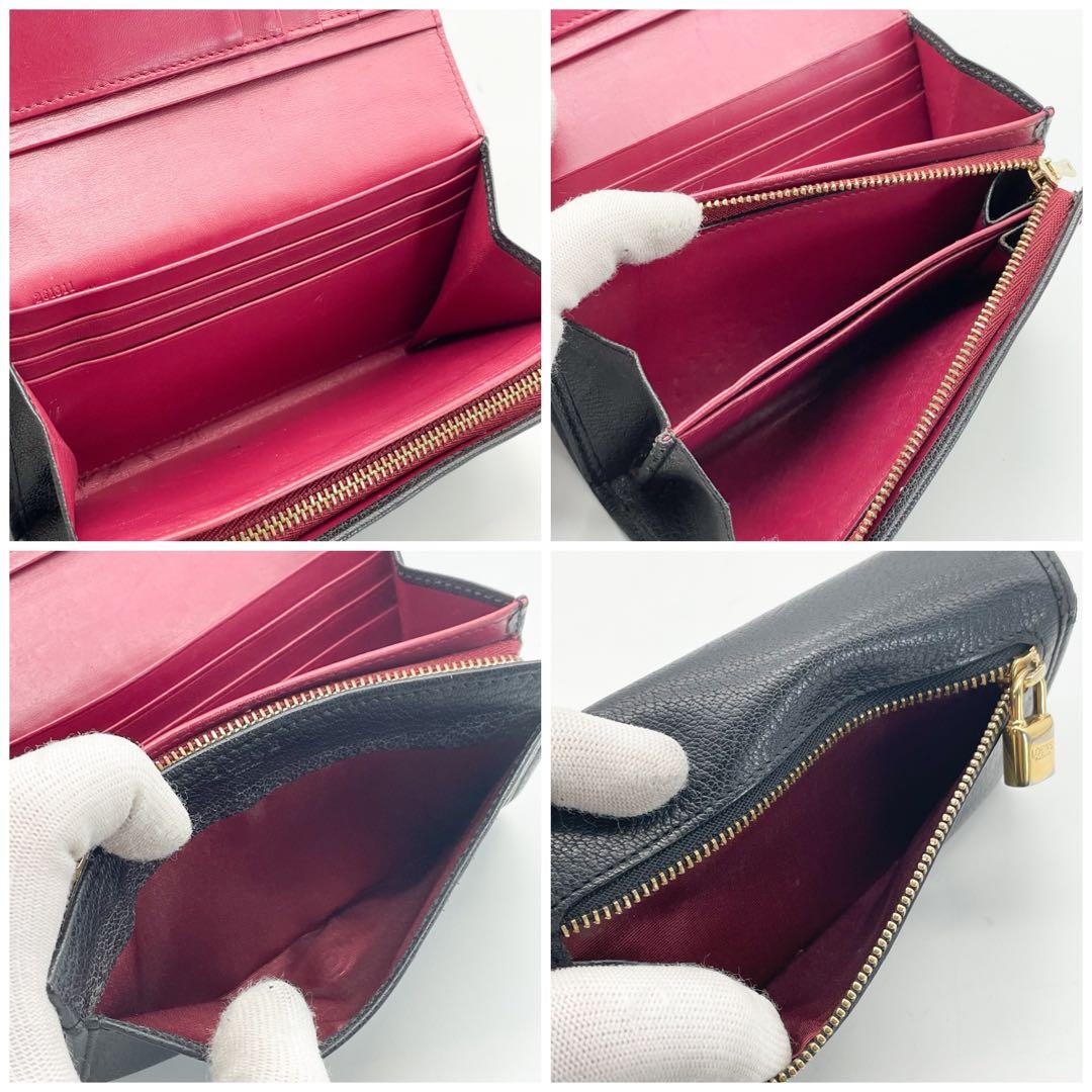 ロエベ　アナグラム　二つ折り　財布　コンパクト　ウォレット　ブラック