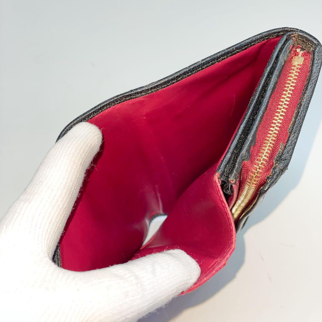 ロエベ　アナグラム　二つ折り　財布　コンパクト　ウォレット　ブラック