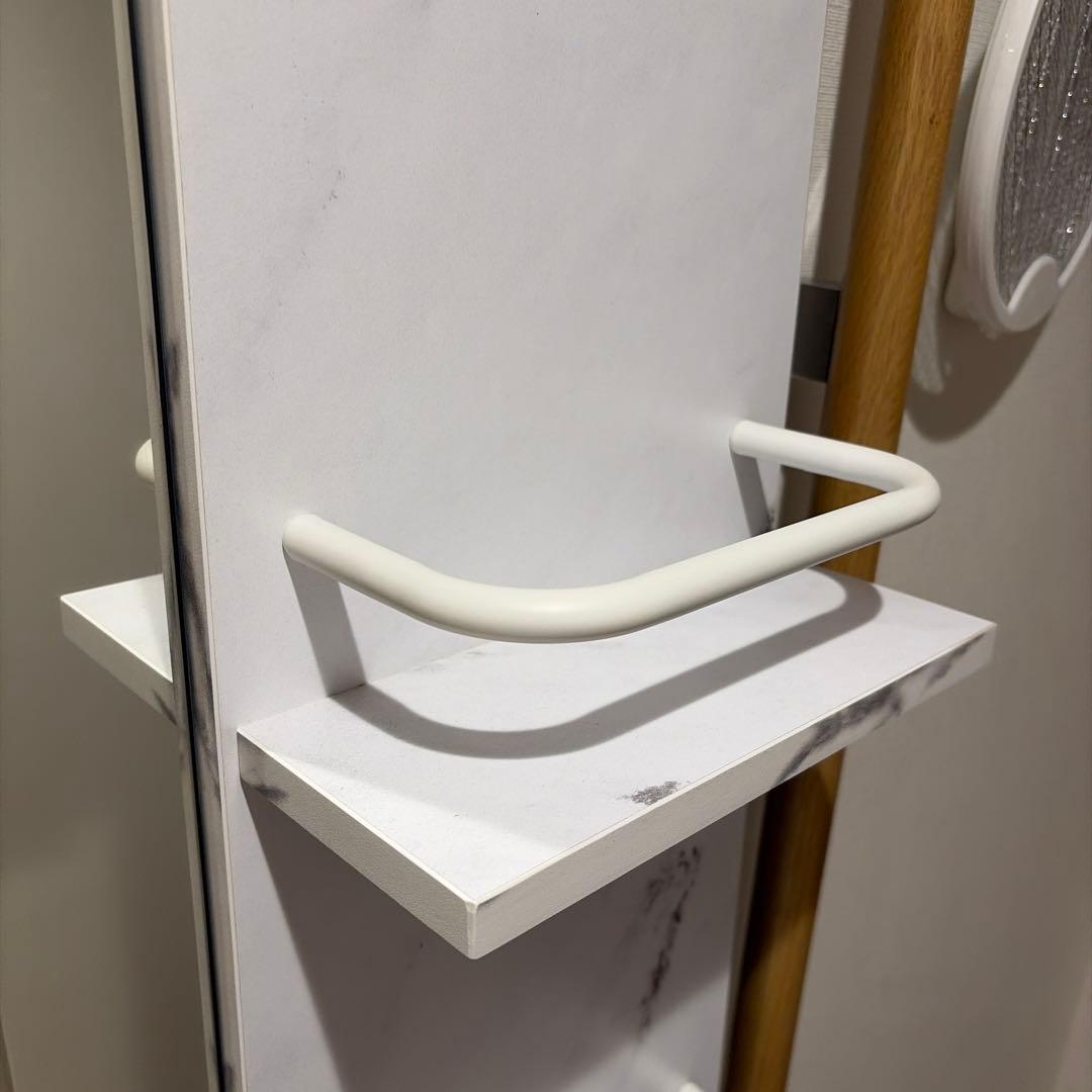 [幅80] ミラー付き突っ張り棚 壁面収納 スリム 棚 伸縮 LOWYA