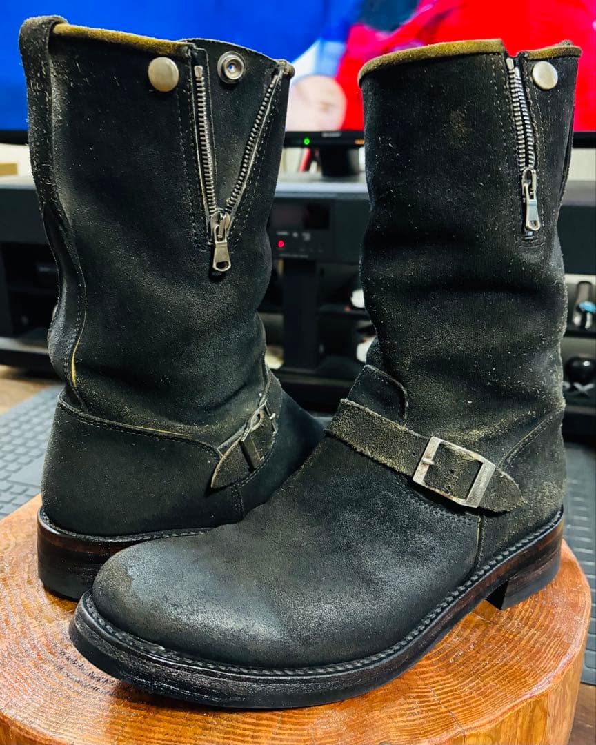 STRUMストラムエンジニア ブーツ RUDY茶1120N BLACKカスタム