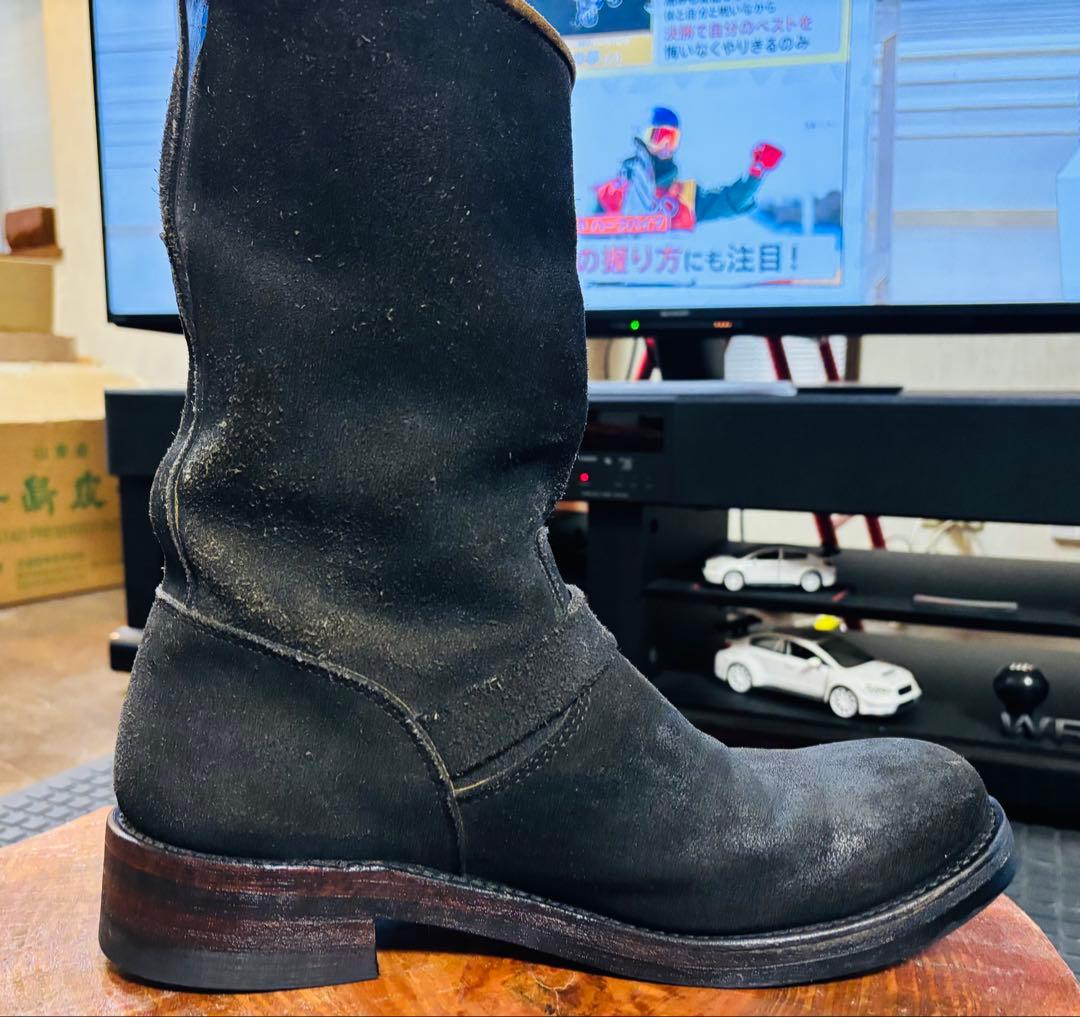 STRUMストラムエンジニア ブーツ RUDY茶1120N BLACKカスタム