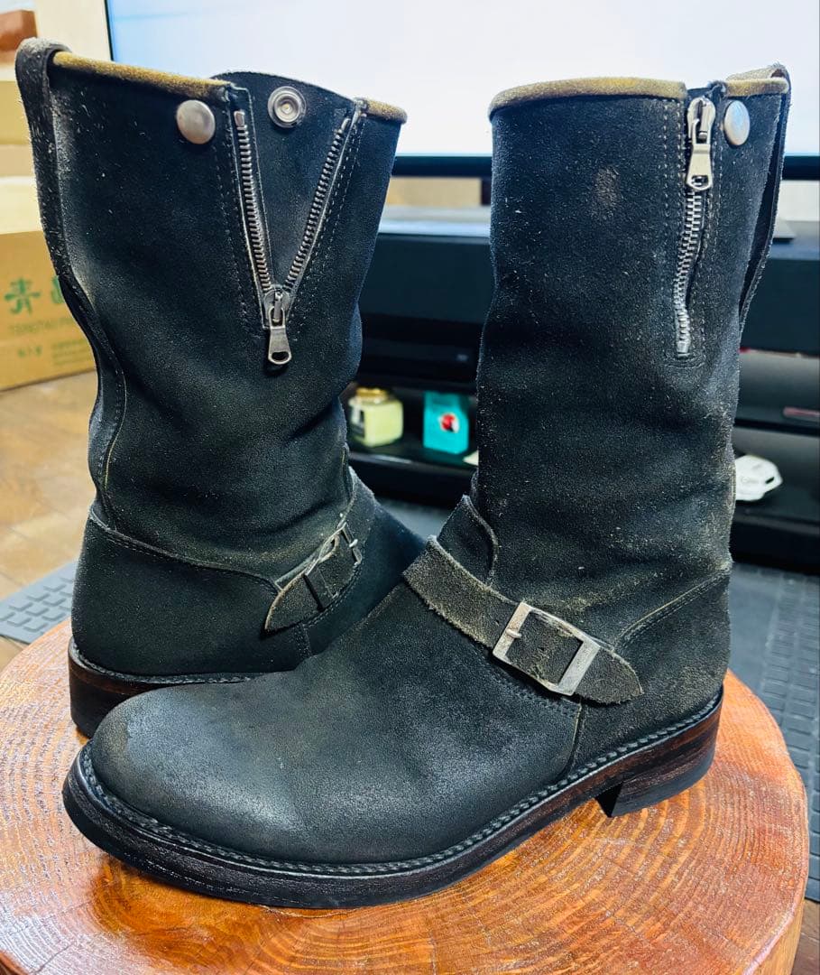 STRUMストラムエンジニア ブーツ RUDY茶1120N BLACKカスタム