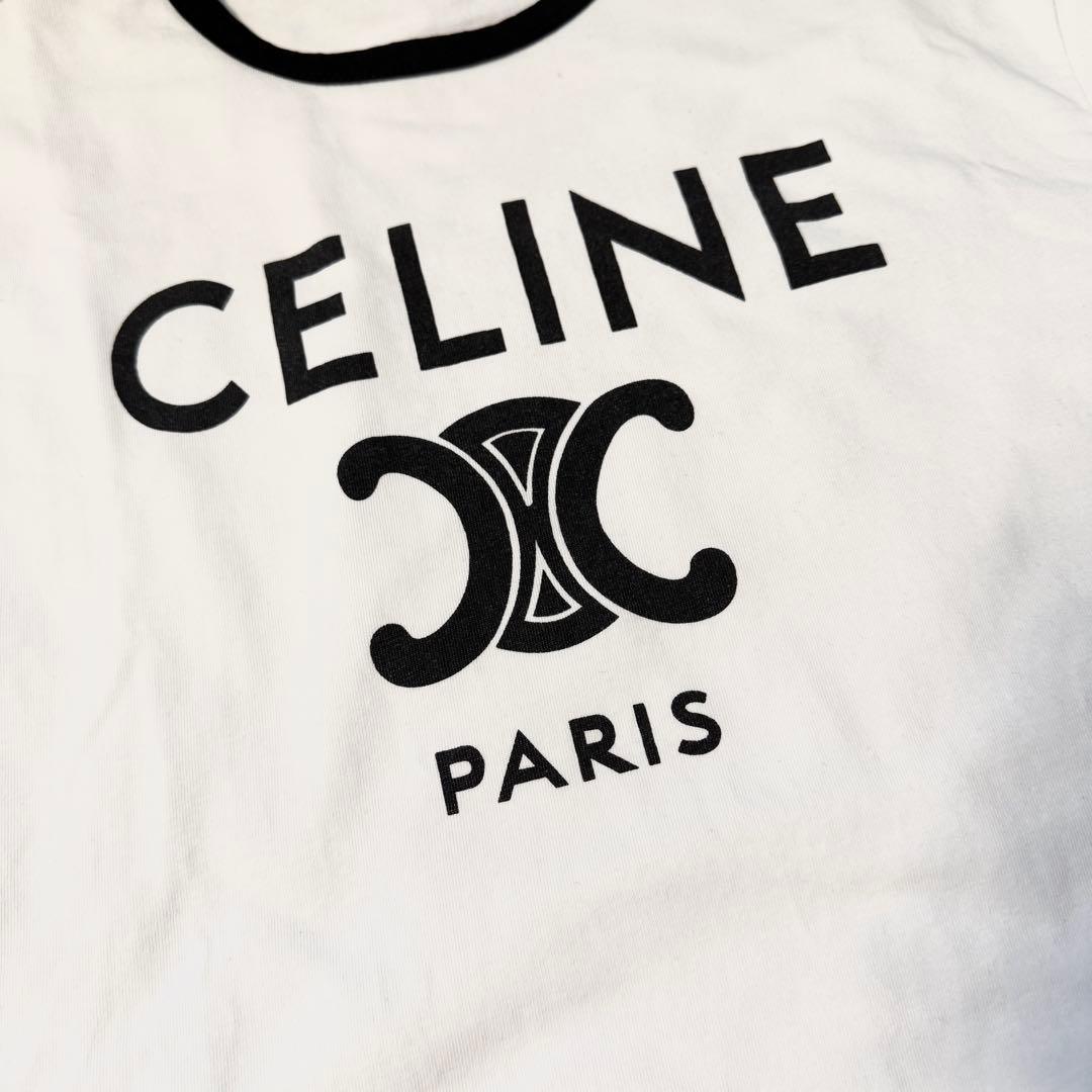 【SA】CELINE　セリーヌ　トリオンフ　PARIS 　白　Tシャツ