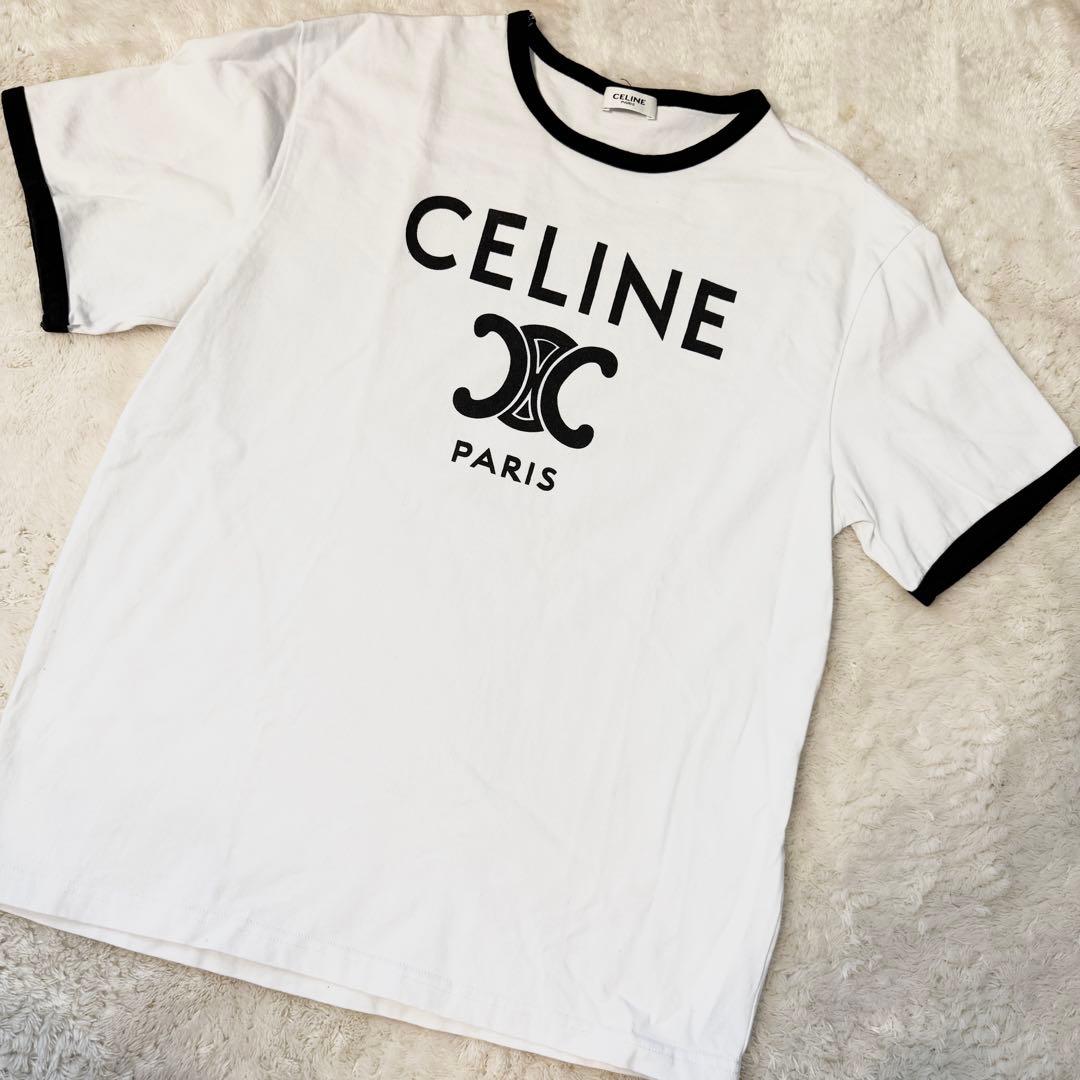 【SA】CELINE　セリーヌ　トリオンフ　PARIS 　白　Tシャツ
