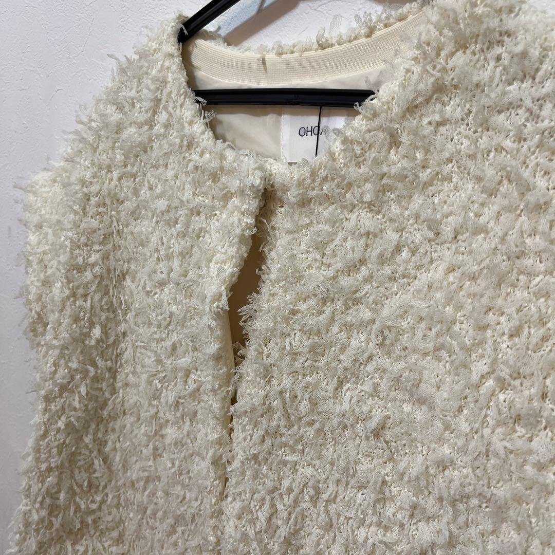 美品　OHGA モケベスト　ホワイト