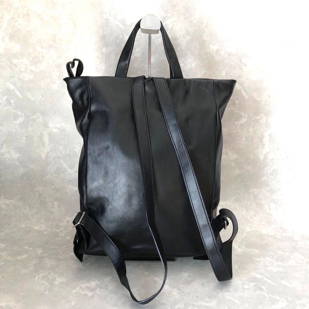 ★美品★カンペール 2WAYレザーリュック 黒 ブラック バックパック