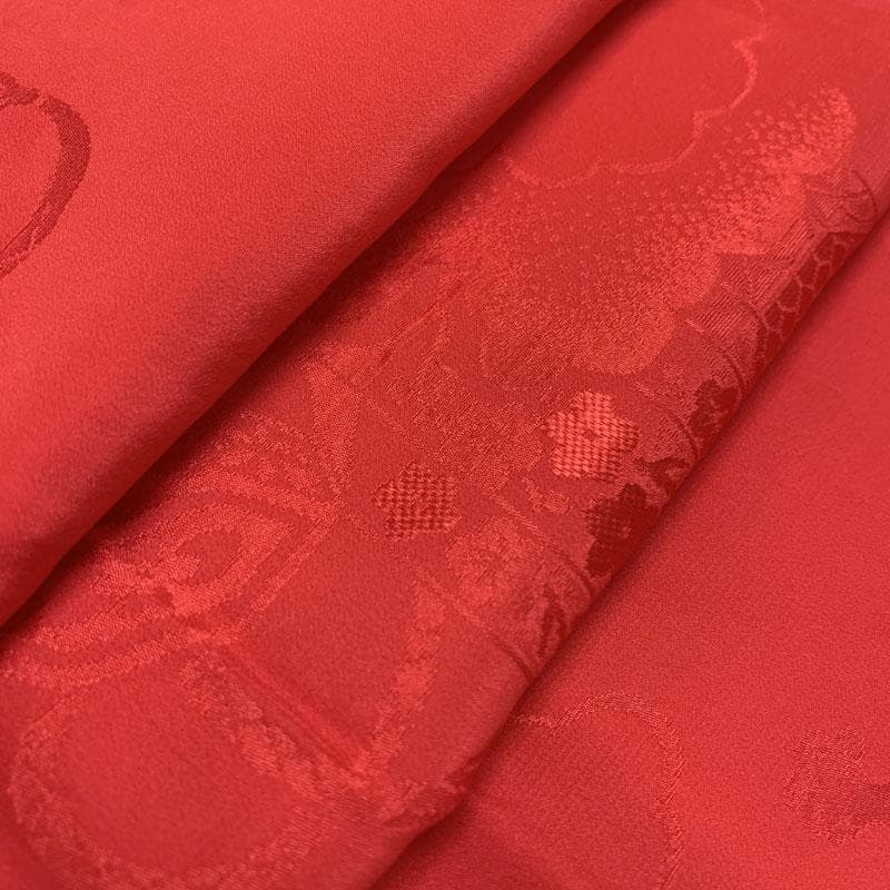 510u5☆振袖用長襦袢 地紋 貝桶 /裄64袖丈107/広衿☆美品