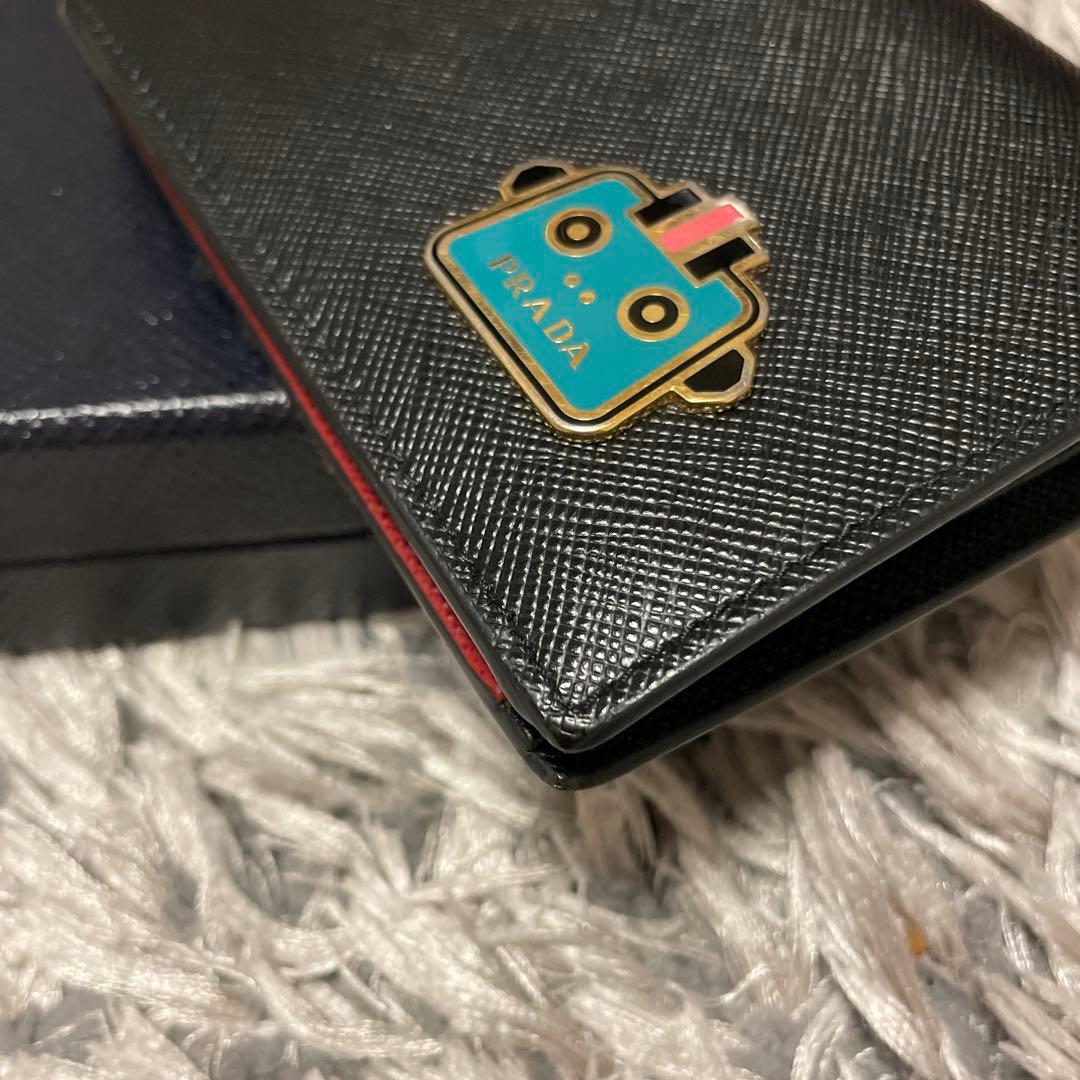PRADA 二つ折り財布 サフィアーノレザー 黒