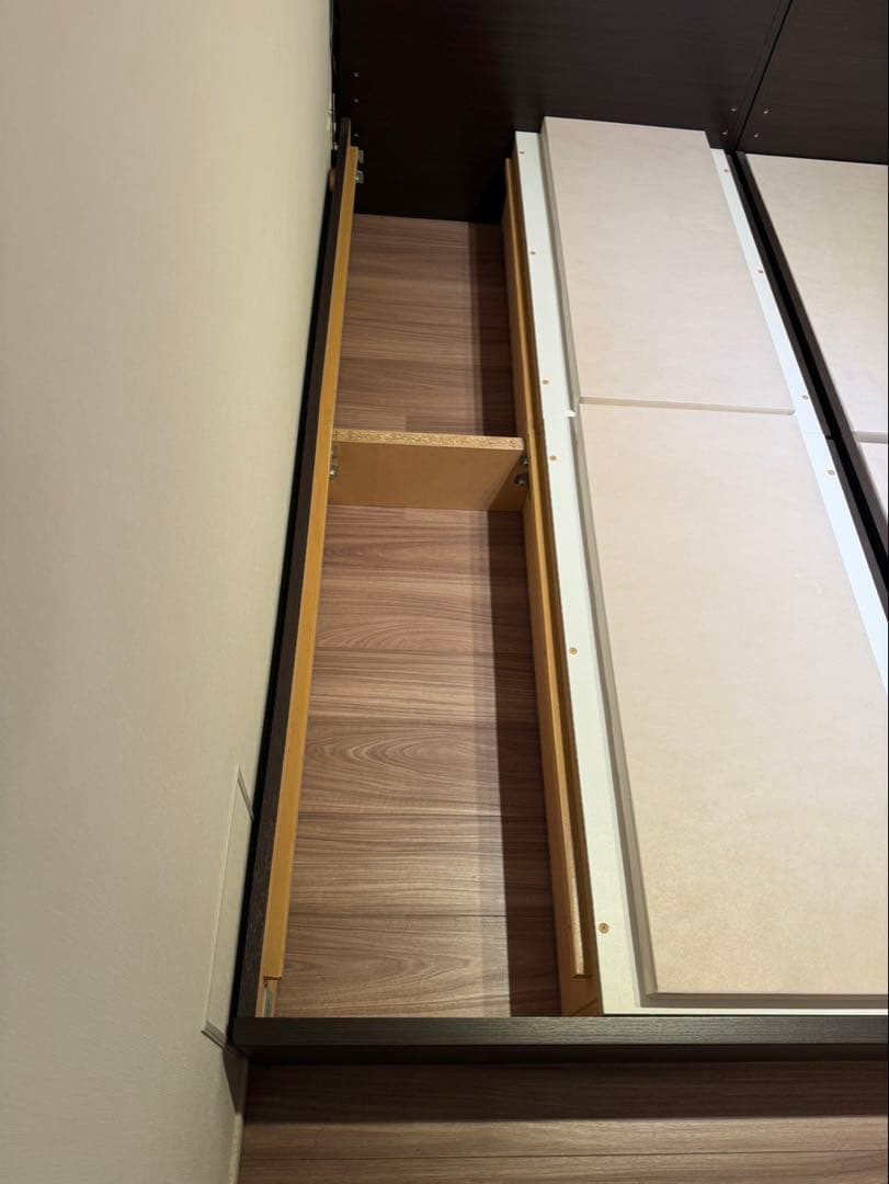 【埼玉 直接引取】ニトリ シングルベッドフレーム（引出収納・照明・コンセント付）