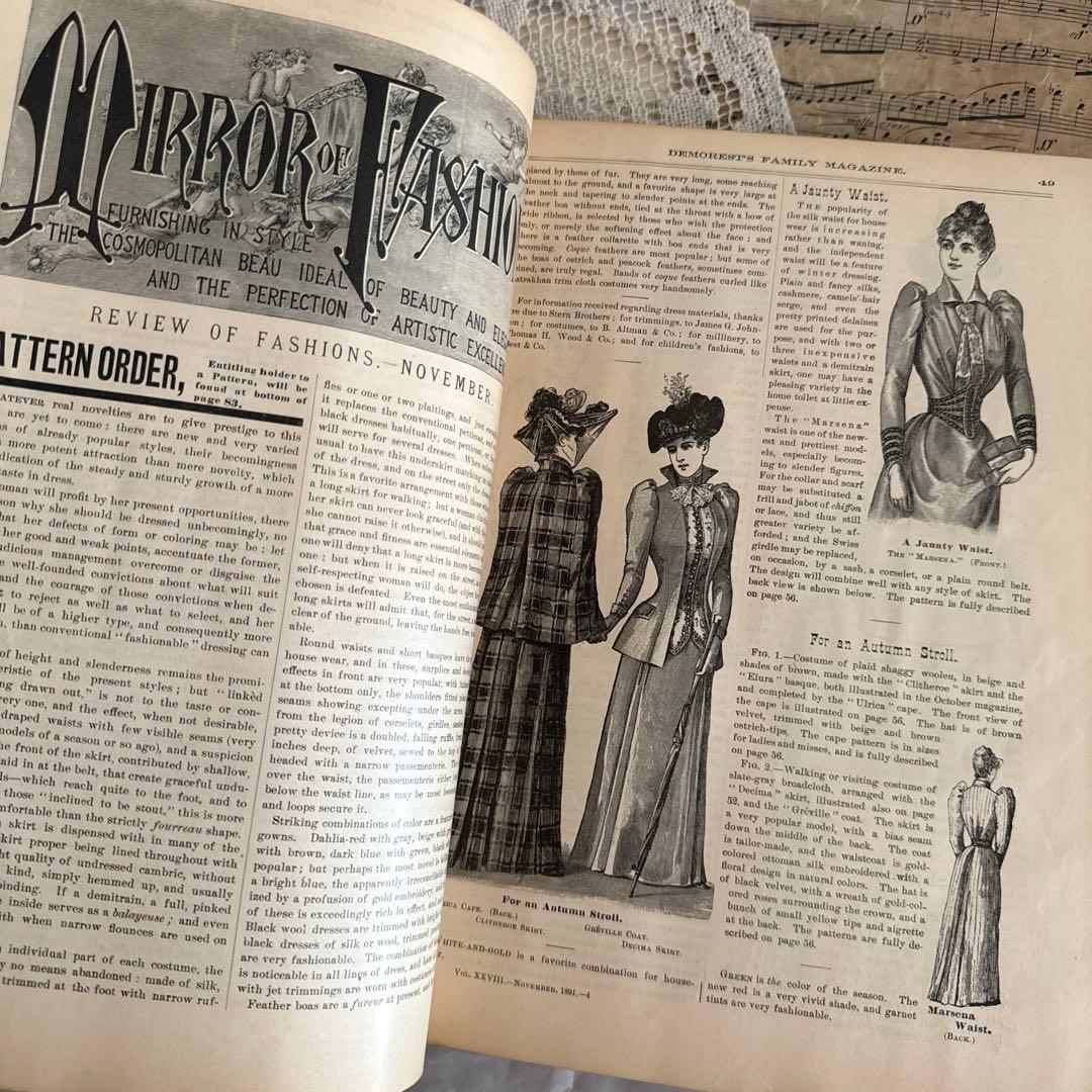 稀少1891年　美しいアンティーク古書ヴィクトリアン洋書　ジャンクジャーナル素材