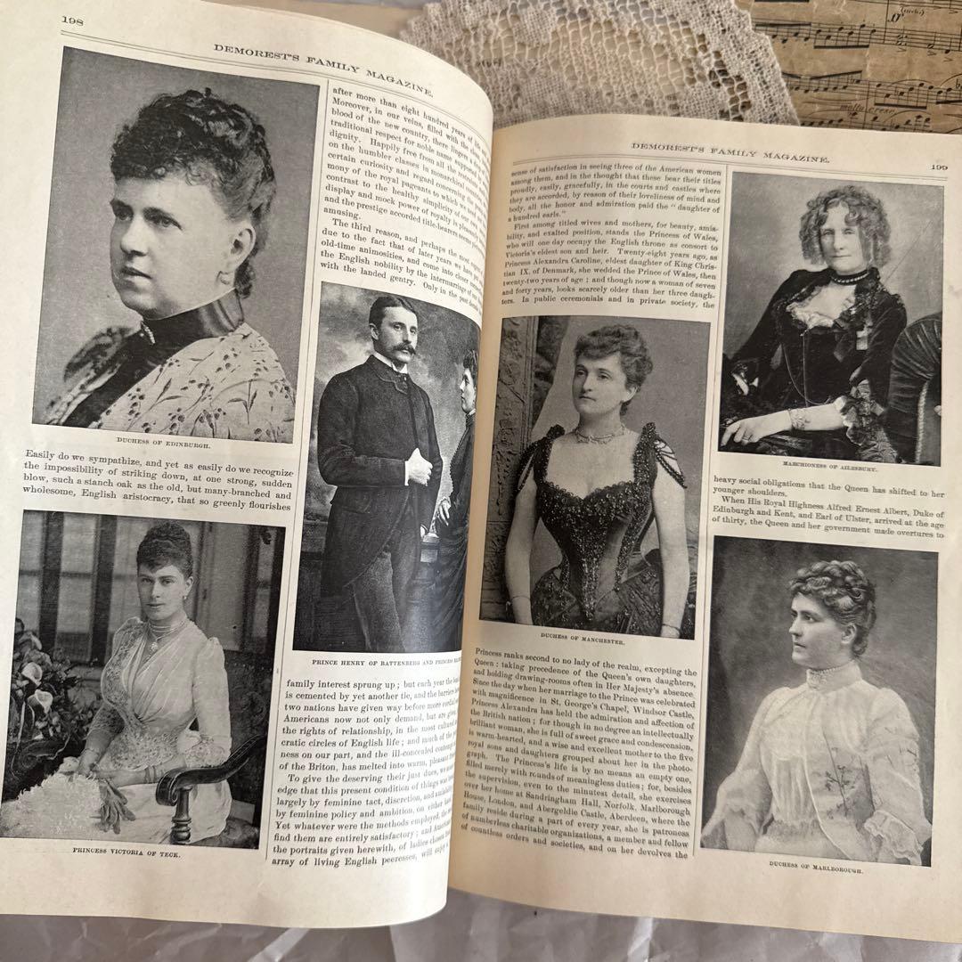 稀少1891年　美しいアンティーク古書ヴィクトリアン洋書　ジャンクジャーナル素材