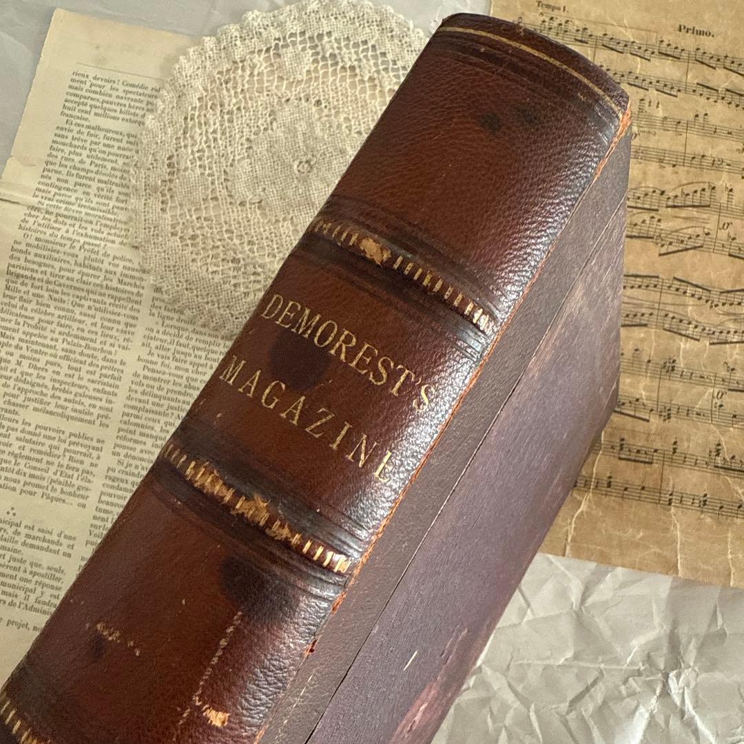 稀少1891年　美しいアンティーク古書ヴィクトリアン洋書　ジャンクジャーナル素材