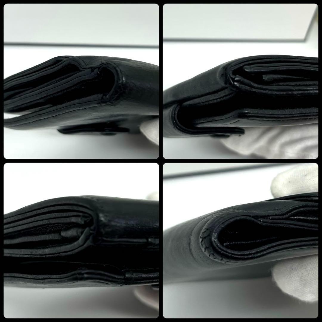 CHANEL シャネル ラムスキン 二つ折り 財布ココマーク ヴィンテージ 黒