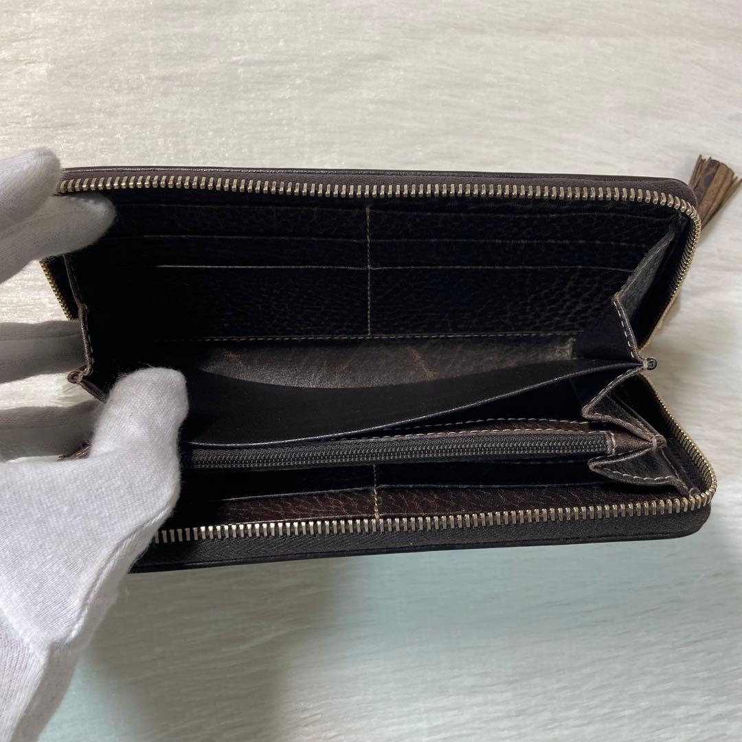 本日限定　GUCCI グッチ　長財布　ラウンドファスナー　バンブー　茶色　箱