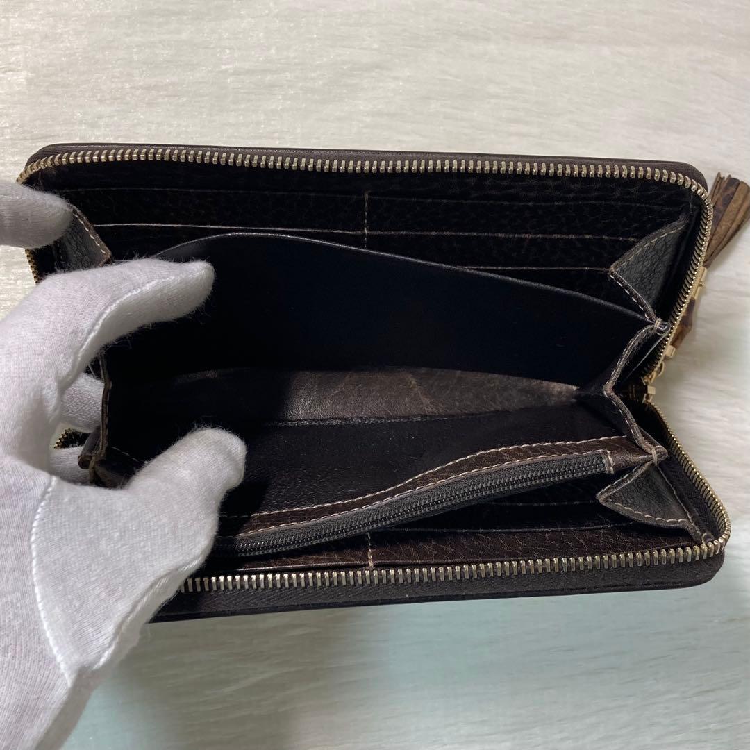 本日限定　GUCCI グッチ　長財布　ラウンドファスナー　バンブー　茶色　箱
