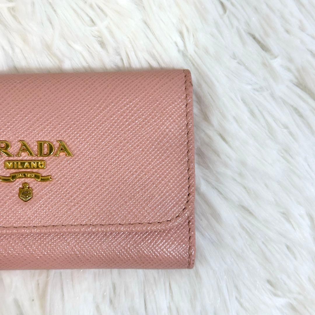 未使用級美品♡⟡.·PRADA キーケース サフィアーノ メタル ピンク