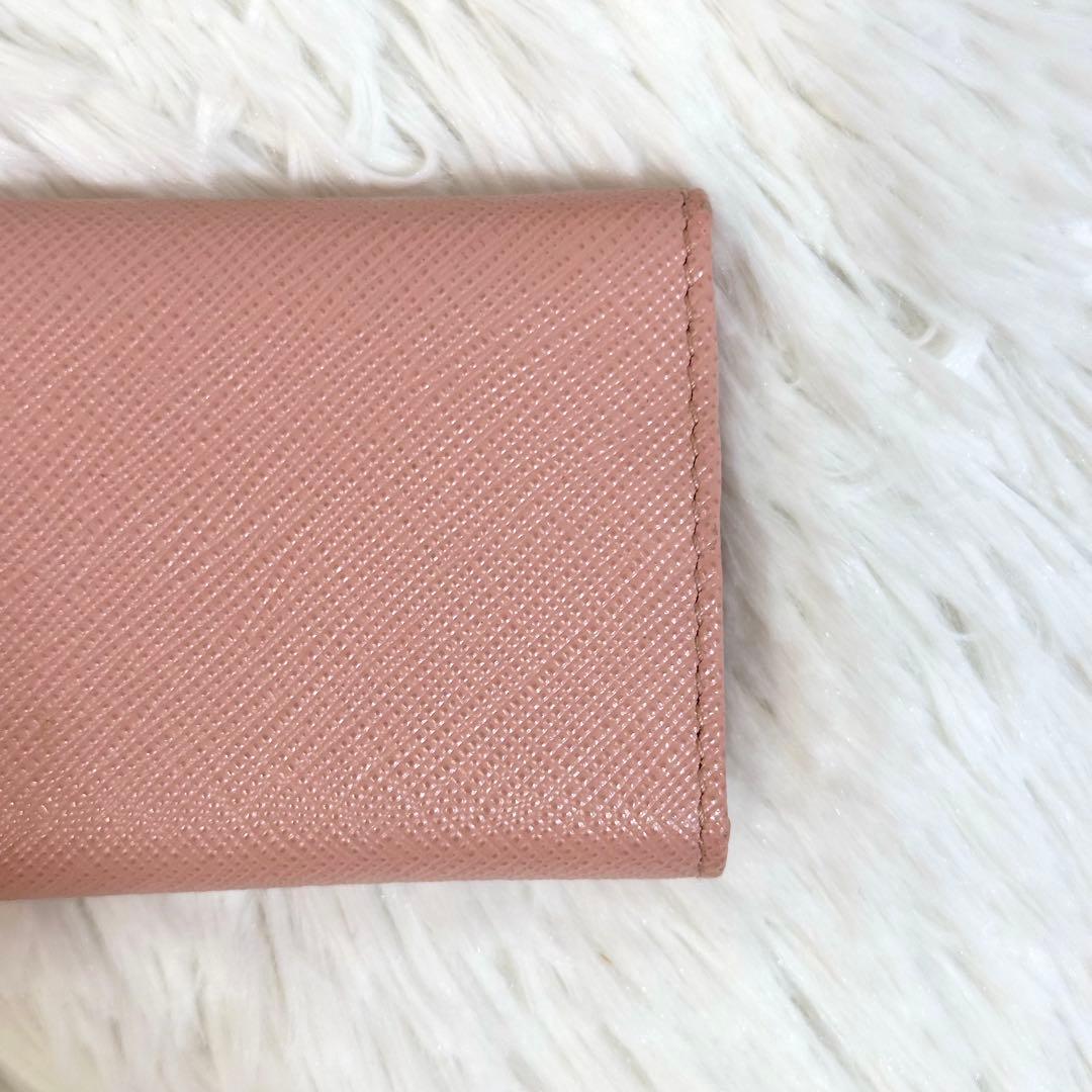 未使用級美品♡⟡.·PRADA キーケース サフィアーノ メタル ピンク