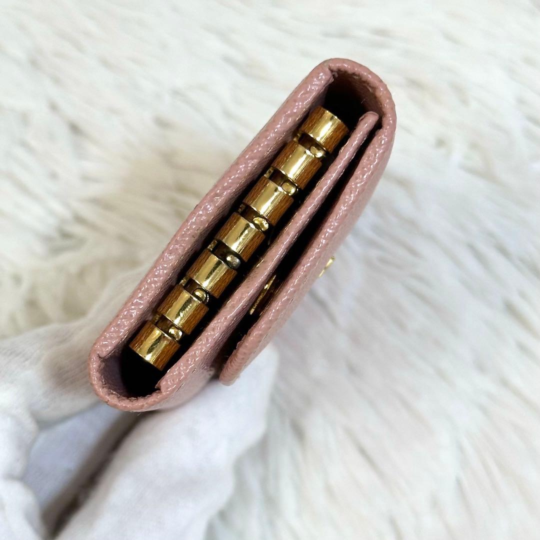 未使用級美品♡⟡.·PRADA キーケース サフィアーノ メタル ピンク