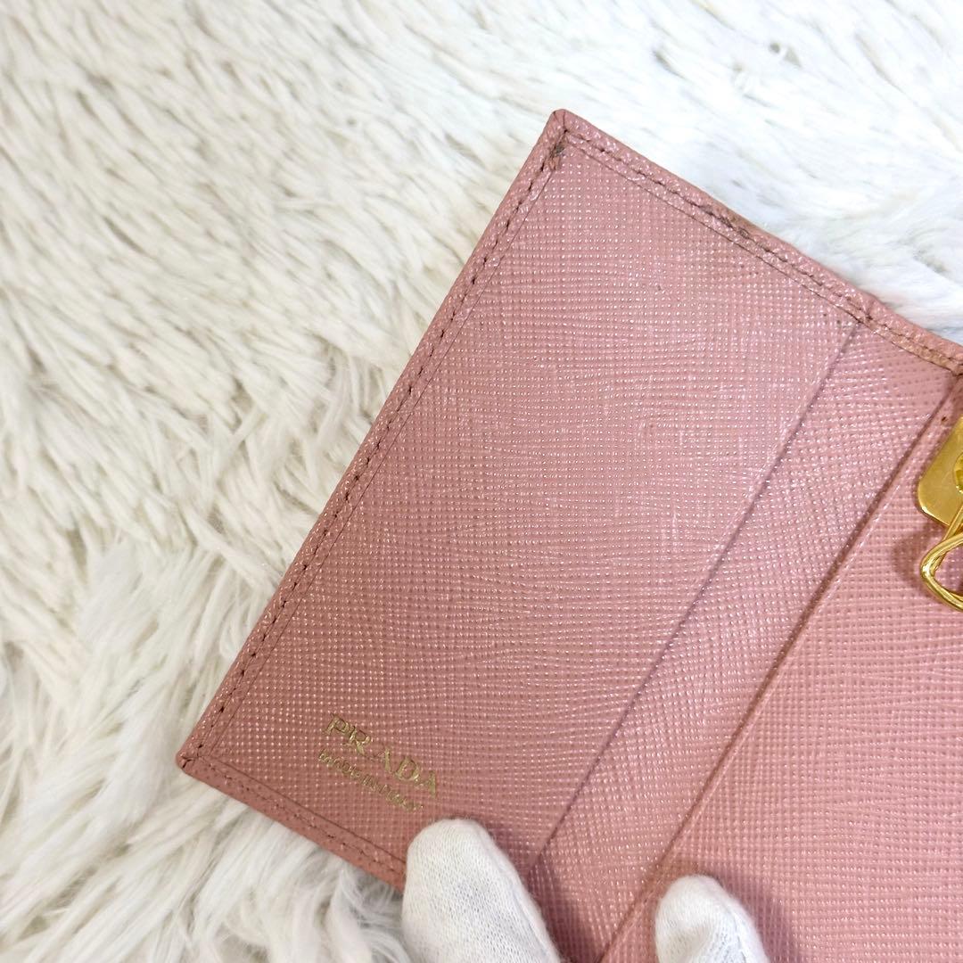 未使用級美品♡⟡.·PRADA キーケース サフィアーノ メタル ピンク