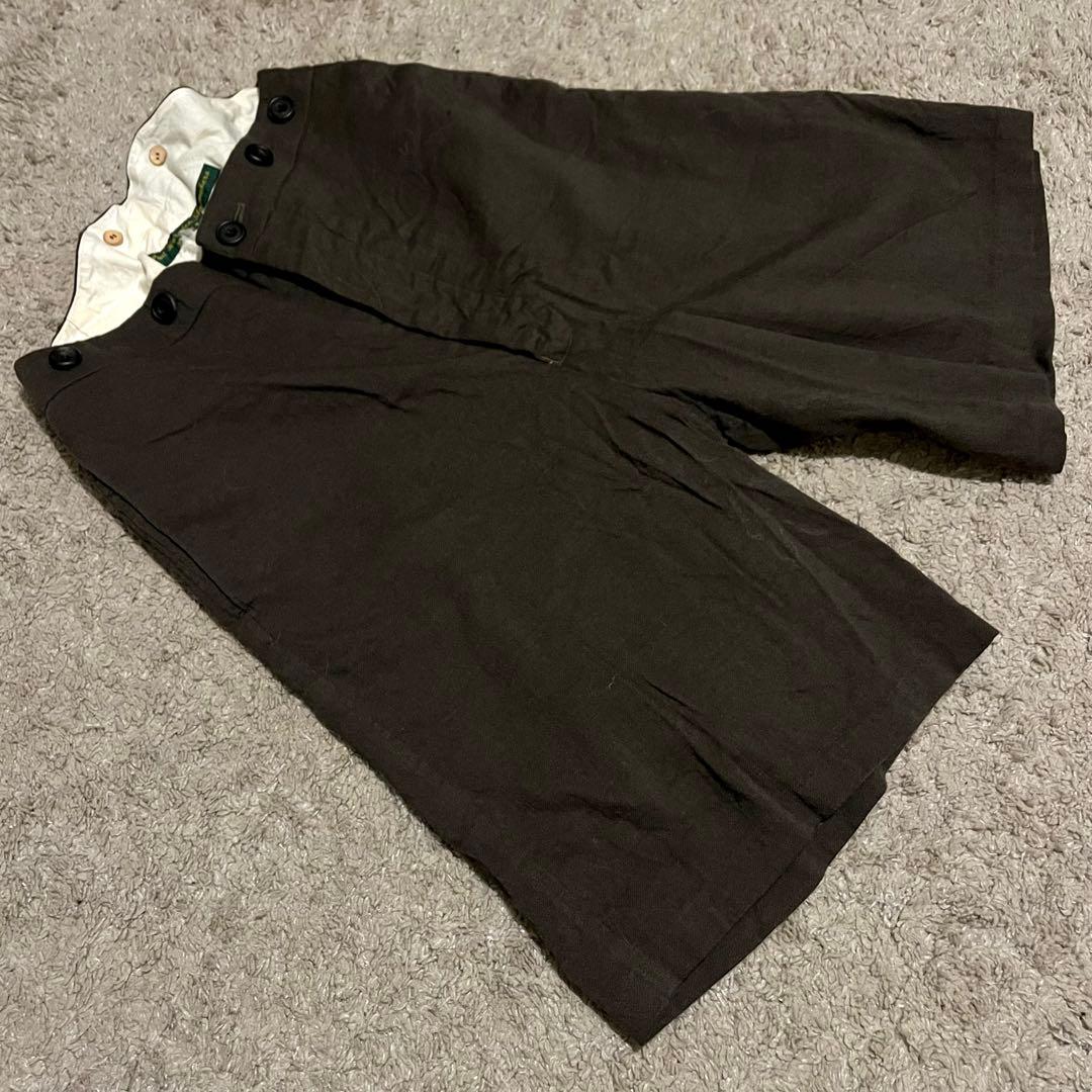 PaulHarnden サスペンダー ウール ショートパンツ カーキ xs