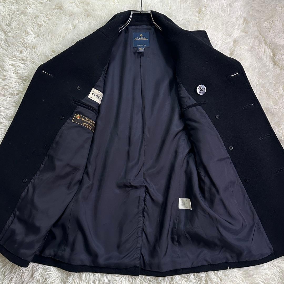 極美品 ロロピアーナ ブルックスブラザーズ ピーコート ウール 100% 黒 S