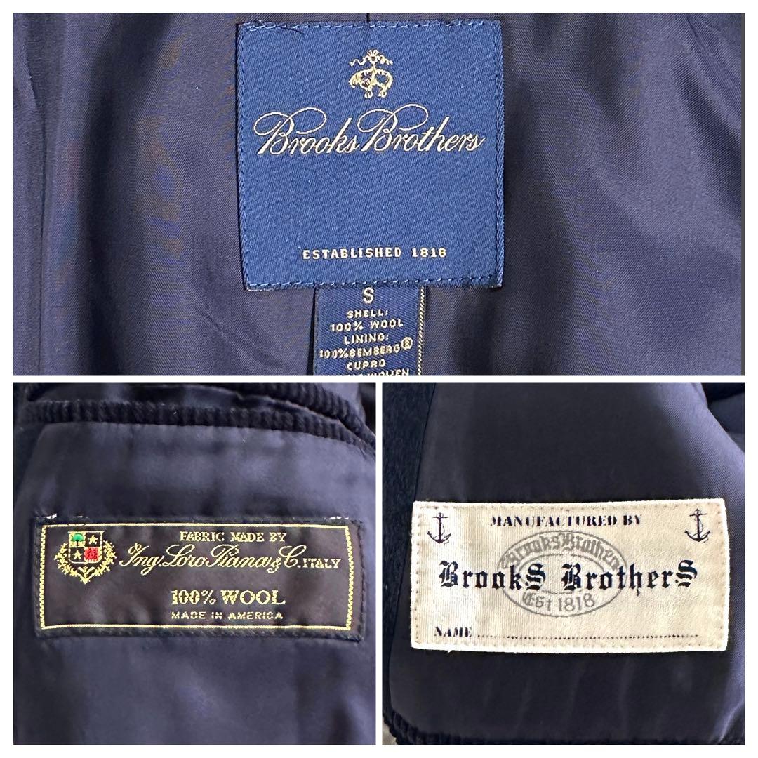 極美品 ロロピアーナ ブルックスブラザーズ ピーコート ウール 100% 黒 S