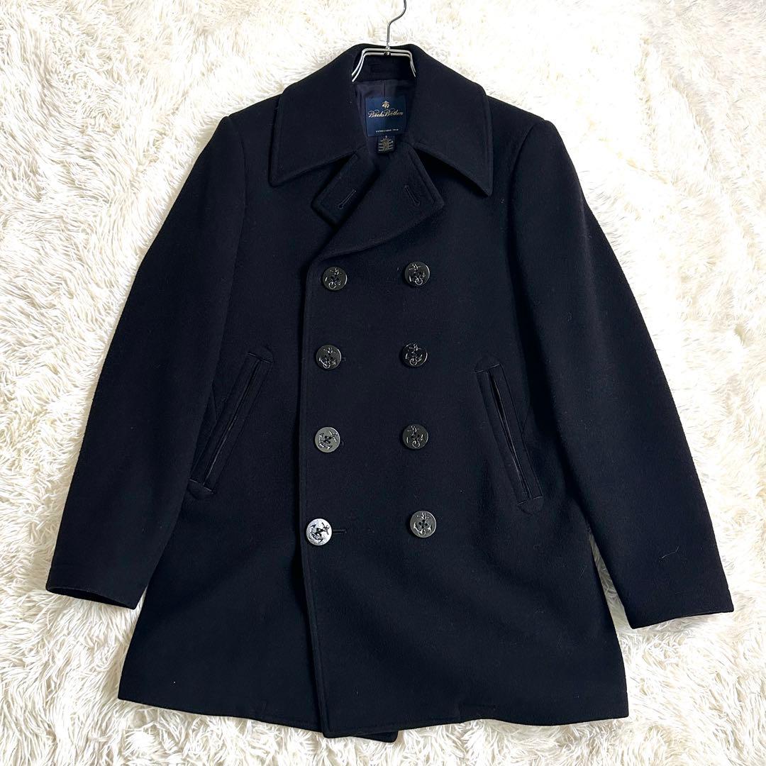 極美品 ロロピアーナ ブルックスブラザーズ ピーコート ウール 100% 黒 S