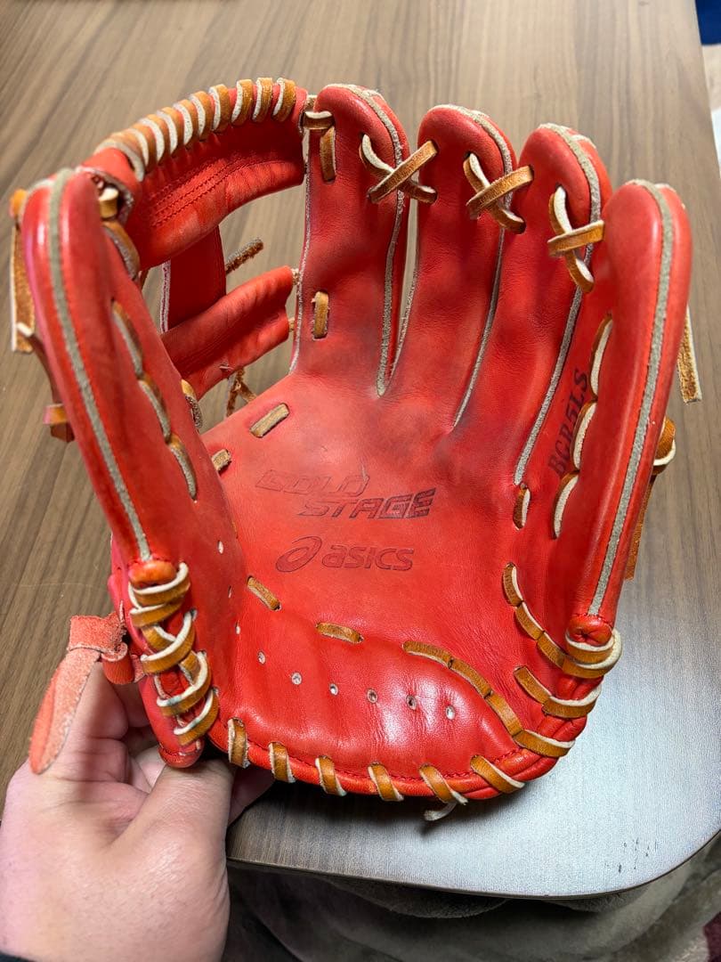 asics ゴールドステージ 軟式グローブ オレンジ