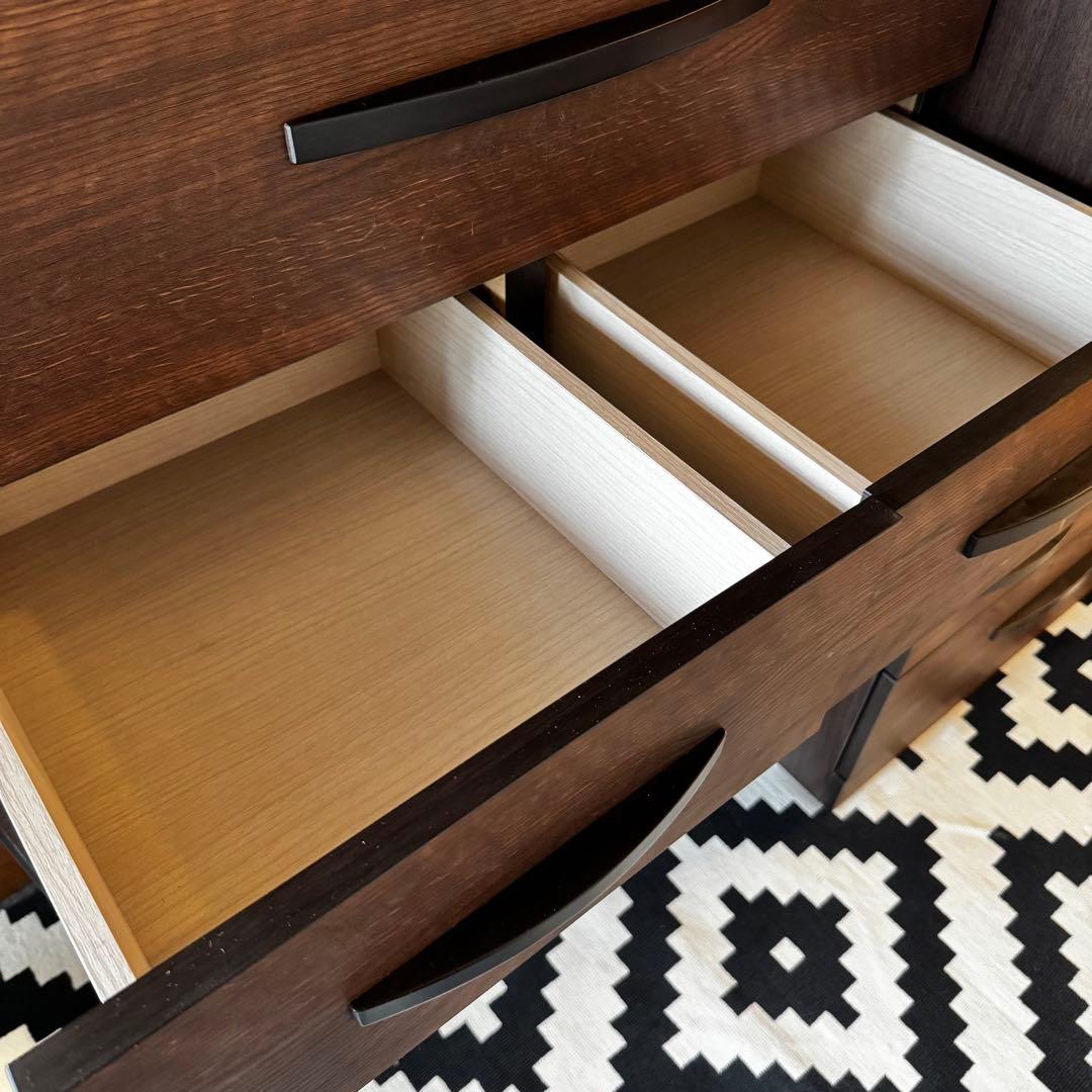 幅80cm 送料込 ウォルナット調 ハイチェスト たんす