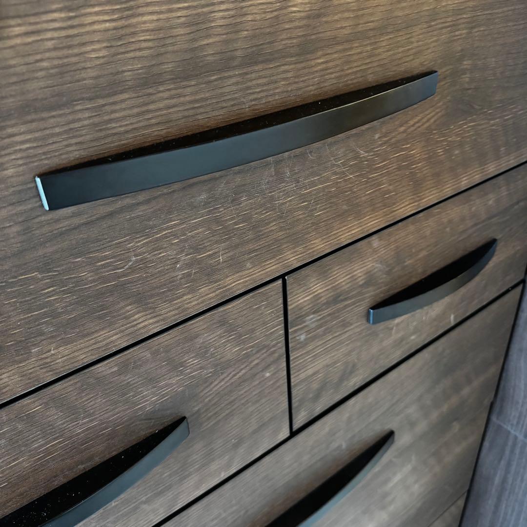 幅80cm 送料込 ウォルナット調 ハイチェスト たんす