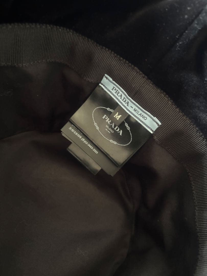 PRADA ベルベット バケットハット M ブラック