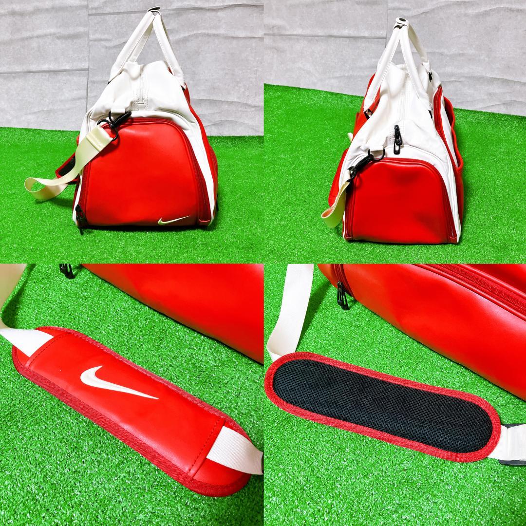 NIKE GOLF ゴルフ ボストンバッグ レッド フェイクレザー 希少 レア