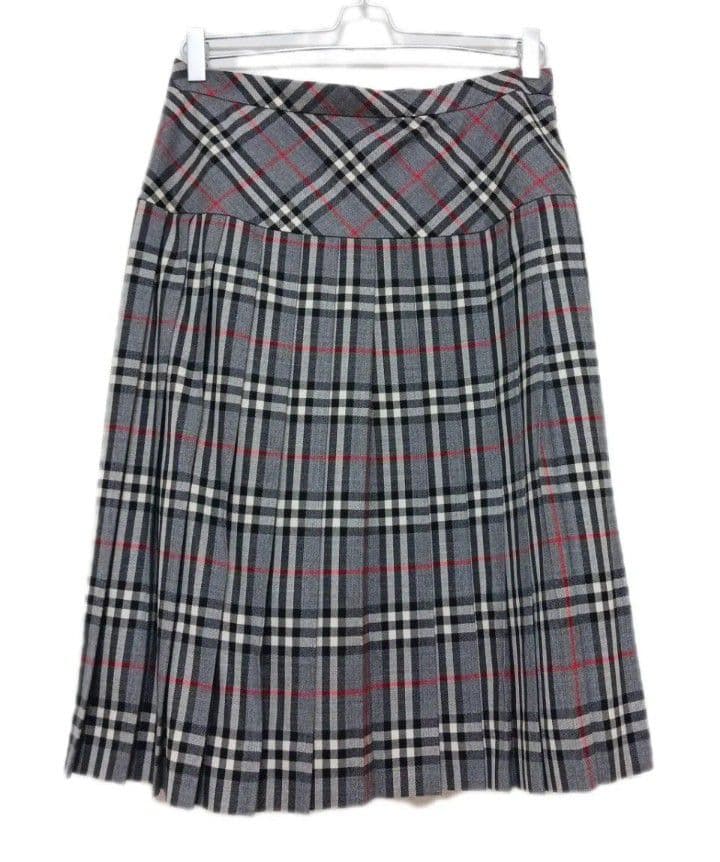 BURBERRYS バーバリーズ◆プリーツスカート◆13　XL◆グレー　チェック