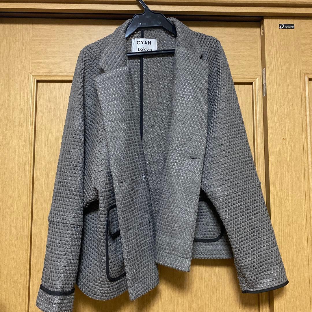 CYAN tokyo シアントウキョウ　ワッフルシアードルマリンジャケットグレー