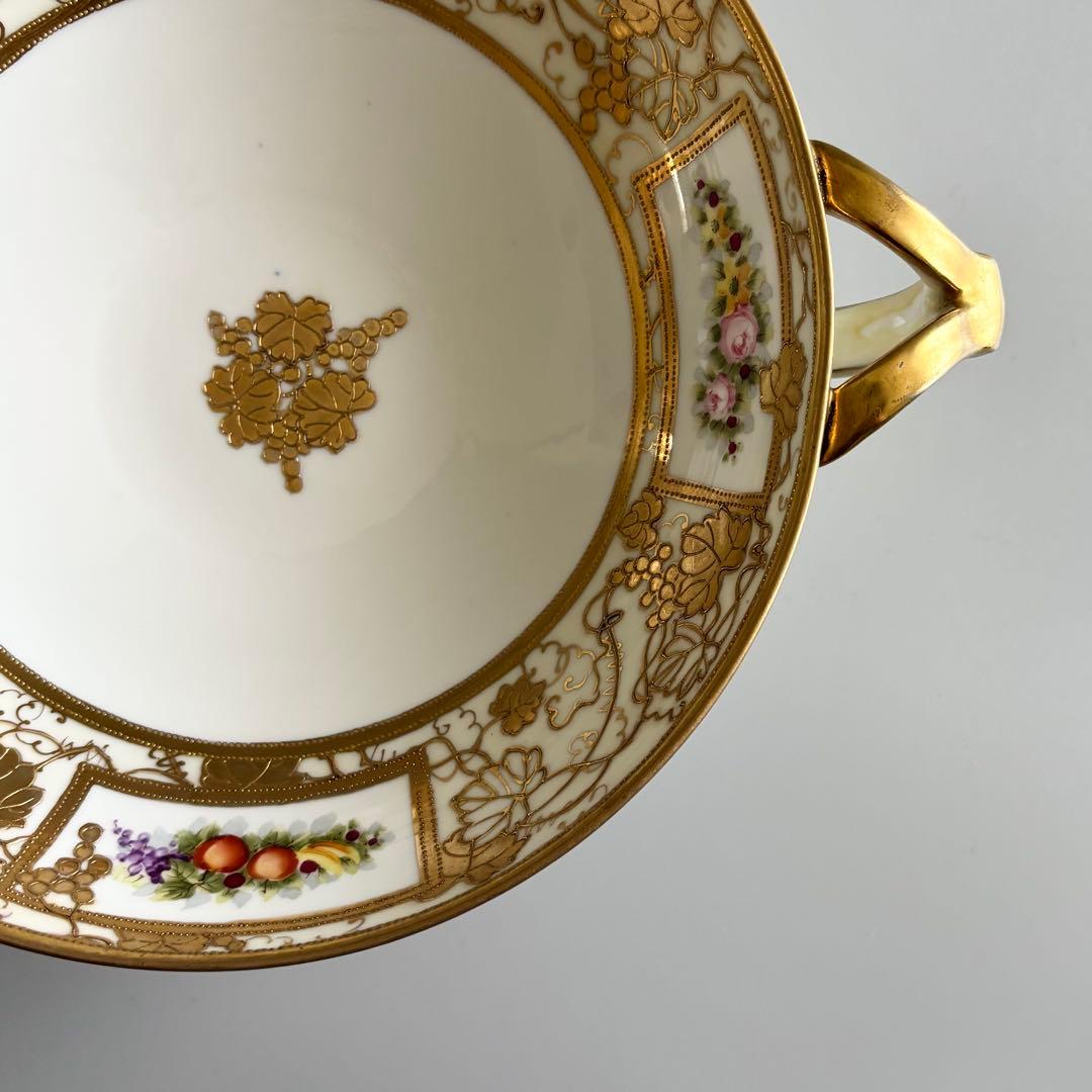 100年以上の時を閉じ込めた、 美しきオールドノリタケ　足付きコンポート【美品】