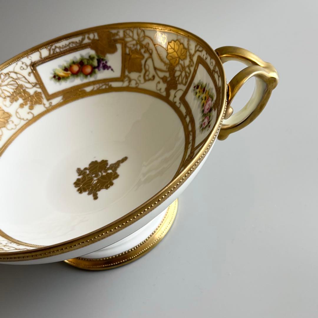 100年以上の時を閉じ込めた、 美しきオールドノリタケ　足付きコンポート【美品】