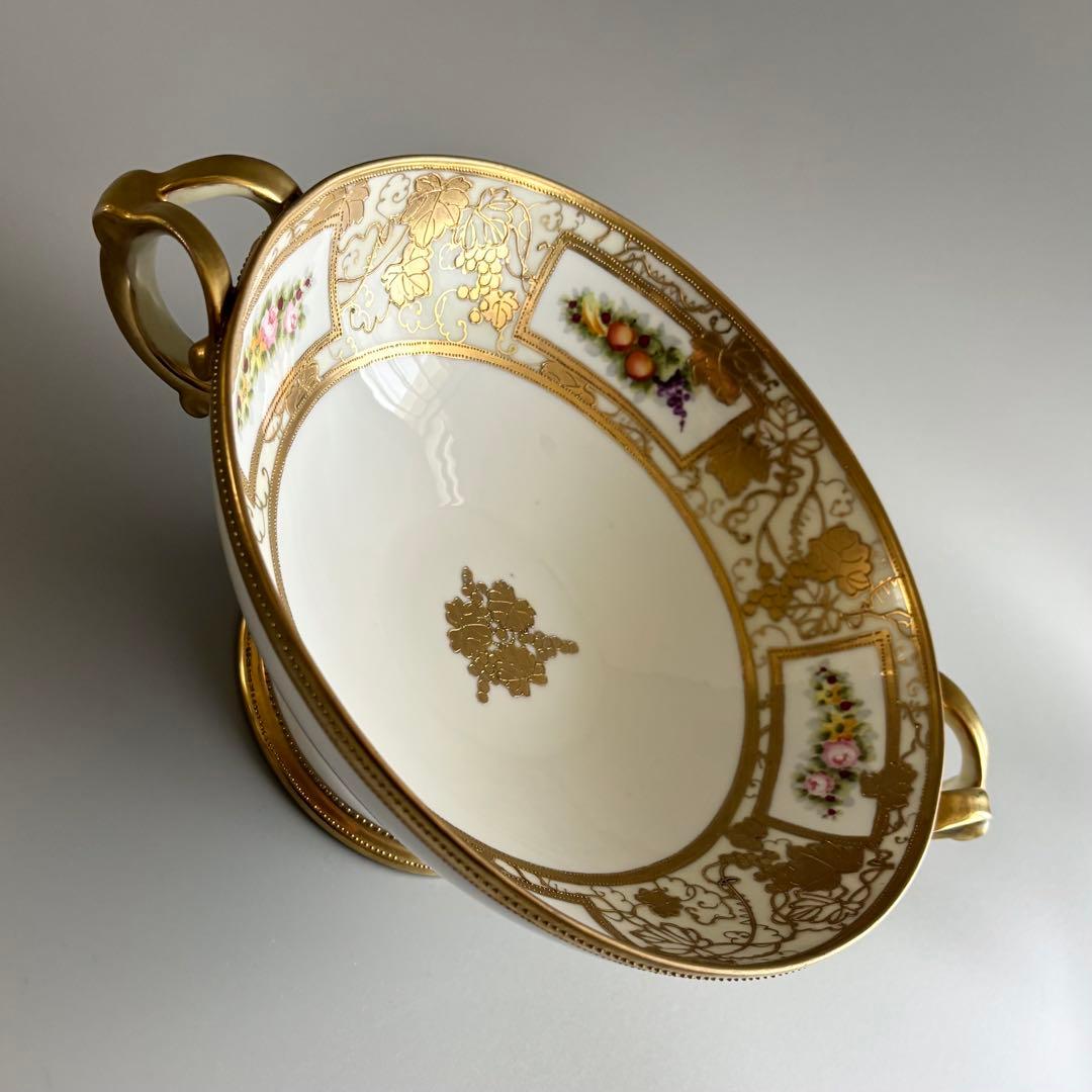 100年以上の時を閉じ込めた、 美しきオールドノリタケ　足付きコンポート【美品】