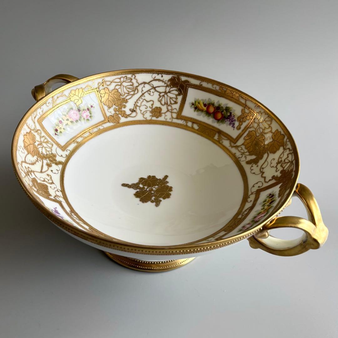 100年以上の時を閉じ込めた、 美しきオールドノリタケ　足付きコンポート【美品】