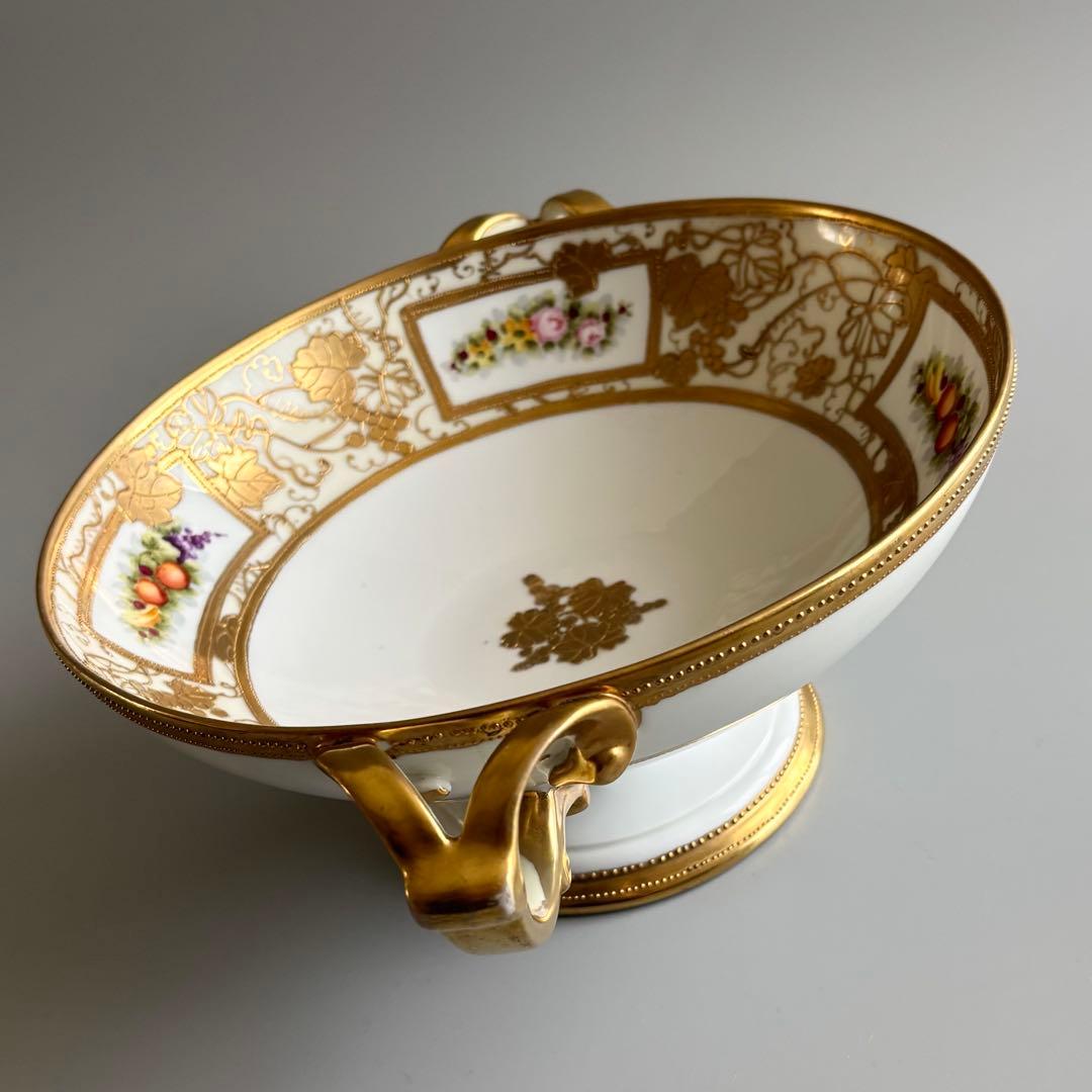 100年以上の時を閉じ込めた、 美しきオールドノリタケ　足付きコンポート【美品】