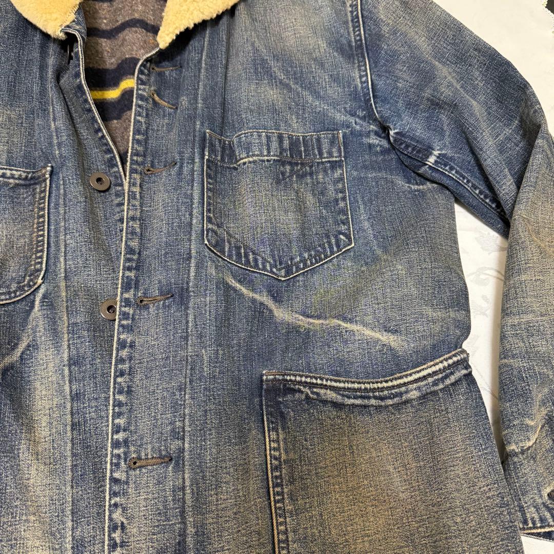 超美品 希少 RRL デニム ボア ジャケット シェアリング ランチコート S