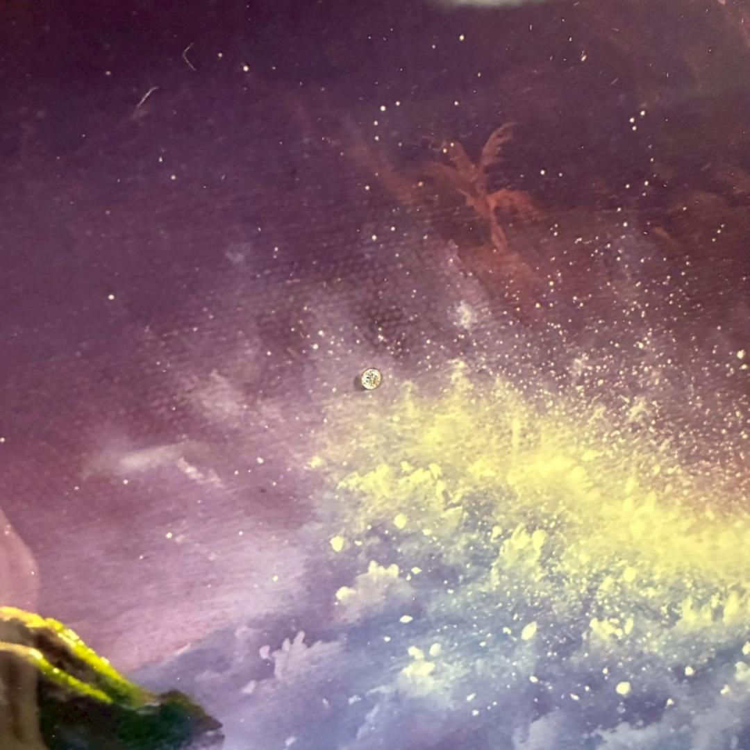 美品 ジョン・アルホーグ「サンライズイン～」ミクスドメディア ダイヤ・サイン入