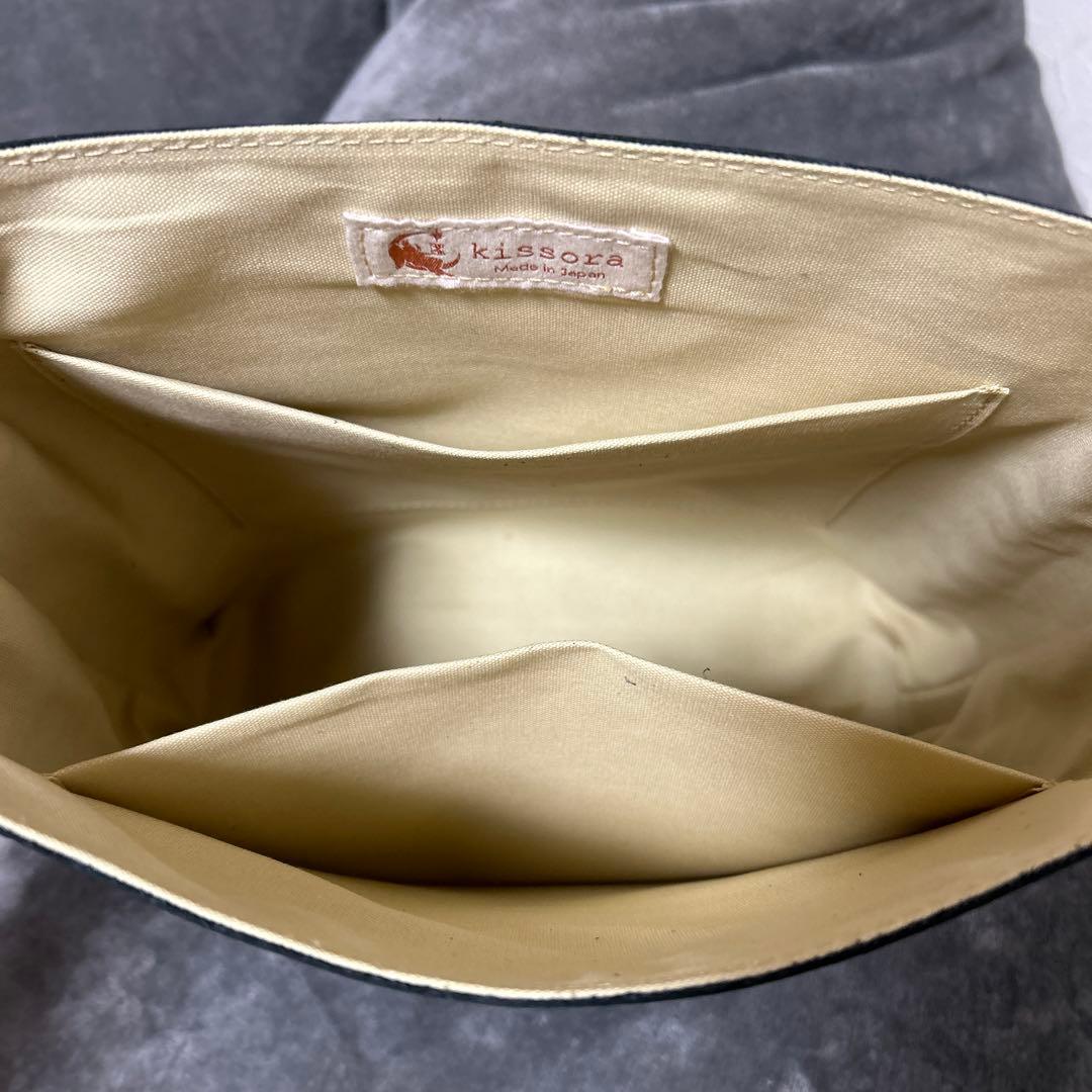 な*こ様 新品未使用　kissoraブラックレザーショルダーバッグ