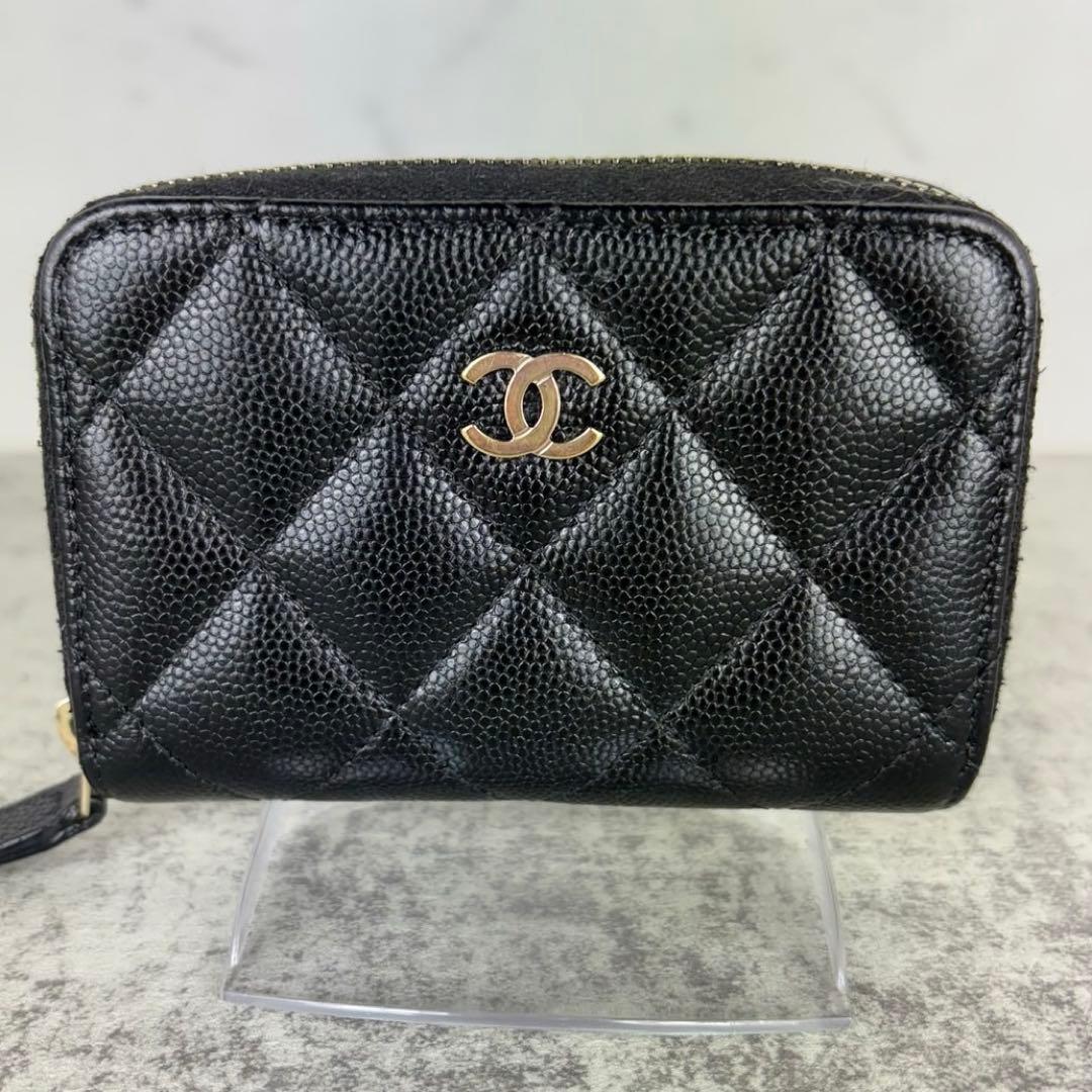 CHANEL キャビアスキン　マトラッセ　ケース　カードケース