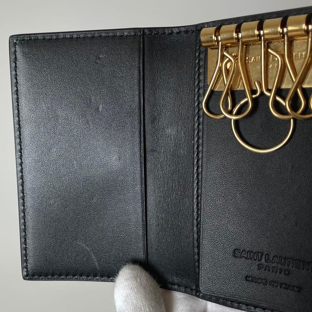 【極美品】サンローラン キーケース 6連 レザー ゴールド 黒 360432