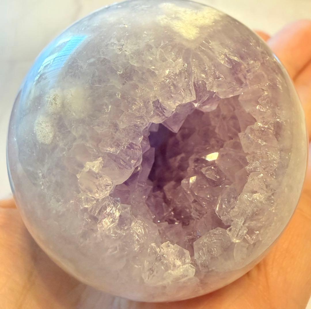 ピンクアメジスト スフィア 丸玉 ③ 笑口 ザクザク 天然石
