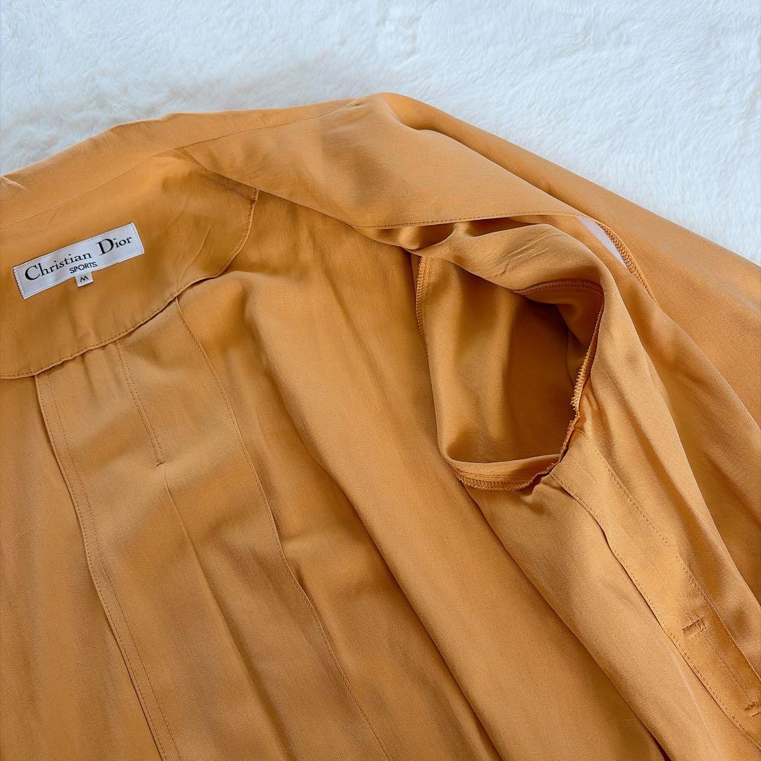 極美品✨【ディオール】シルク100%ダブルトレンチコート マスタードイエロー M