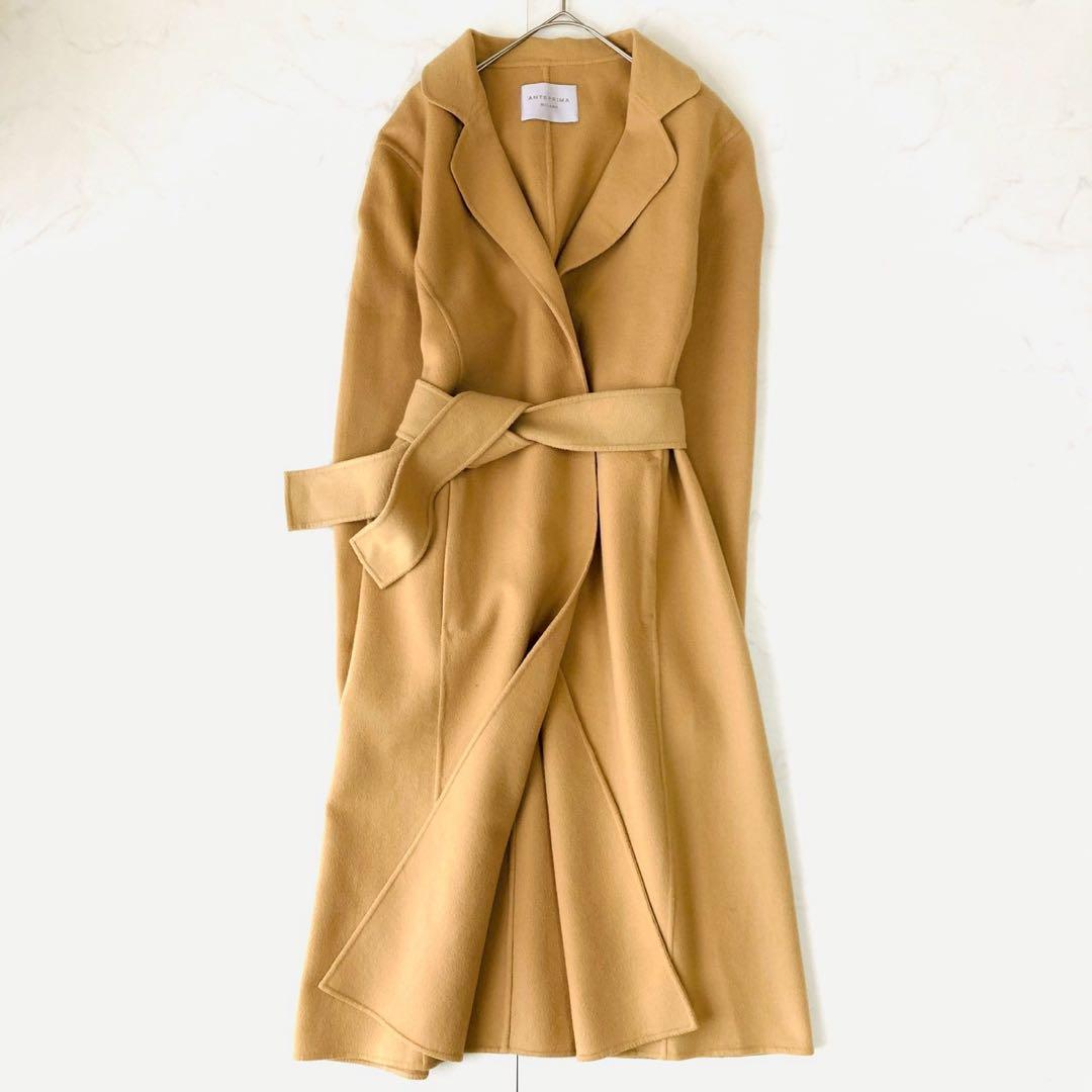 大きいサイズ44✨アンテプリマ　リバーコート　ダブルフェイス　カシミヤ ベルト付